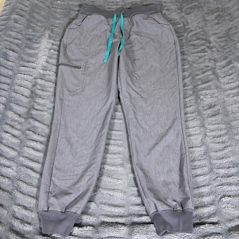 FIGS HW Zamora Jogger Scrub Pants Womens Medium Gray W22SW2012 High Waisted
